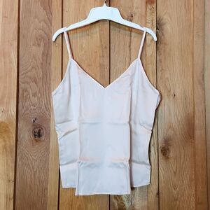 Ettitude Luxury 100% Bamboo Sateen Loungewear Camisole Tank, Large, Ivory Cream